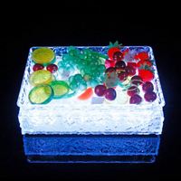 Bar Discothèque Barware Acrylique Métal Glowing Snack Plateau LED Assiette De Fruits Plateau De Service Tasse De Vin Bouteille En Verre Affichage Plateau De Service