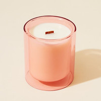 Makronen farbe Doppel glas Tasse Soja Wachs Holz Wick Diffusor und Duft kerzen Geschenkset Box Mehrfarbige Gläser Duft kerze