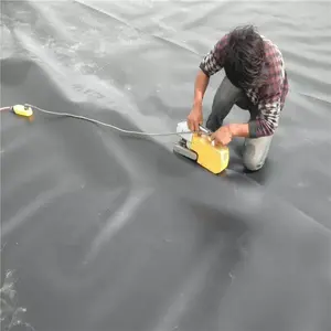 Revêtement d'étang à poissons pour l'aquaculture Géomembrane HDPE noire de 500 microns Revêtement d'étang à poissons pour crevettes