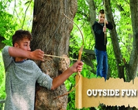 Ensemble de tir à l'arc pour enfants débutants en bois Arc et flèches Jeux de plein air et jeux de jardin