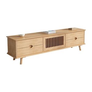 Mueble de TV Nórdico de Madera Maciza con Almacenamiento, Juego de Sala de Estar, Color Madera Natural - Product Image 3