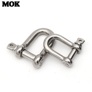 Grilletes tipo D de acero inoxidable Huiming 304 con pasador de tornillo de cabeza cuadrada, tamaño métrico de 4 mm a 28 mm para elevación marina - Product Image 1