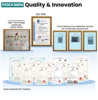 ROCKBEN adapté aux environnements industriels 4 tiroirs Chariot à outils de surface de travail en bois à double porte pour mécanicien