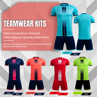 Ensemble d'uniformes de football unisexe pour adultes, couleur unie, pour matchs et entraînements, avec impression de numéros et de lettres, séchage rapide