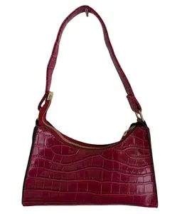 Croc กระเป๋าสะพายไหล่แบบนูนสำหรับผู้หญิง,กระเป๋าถือหนังรักแร้2022