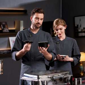 Uniformes De Chef Profesional Hombres Mujeres Botón arriba Decoraciones para Hotel Restaurante Mujeres Sexy Chef Uniforme Manga Larga - Product Image 1