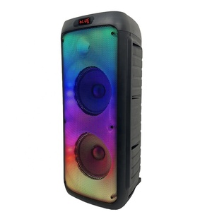 Haut-parleur de fête populaire robuste double 8 pouces 60W avec éclairage LED RGB et batterie 5.3 3600mAh pour utilisation en extérieur et en intérieur - Product Image 2