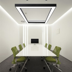 Modern Style <b>Suspended</b> LED Rectangular Aluminum Pendant Light with White Light and 1-Year Warranty for Home Office - Product Image 3