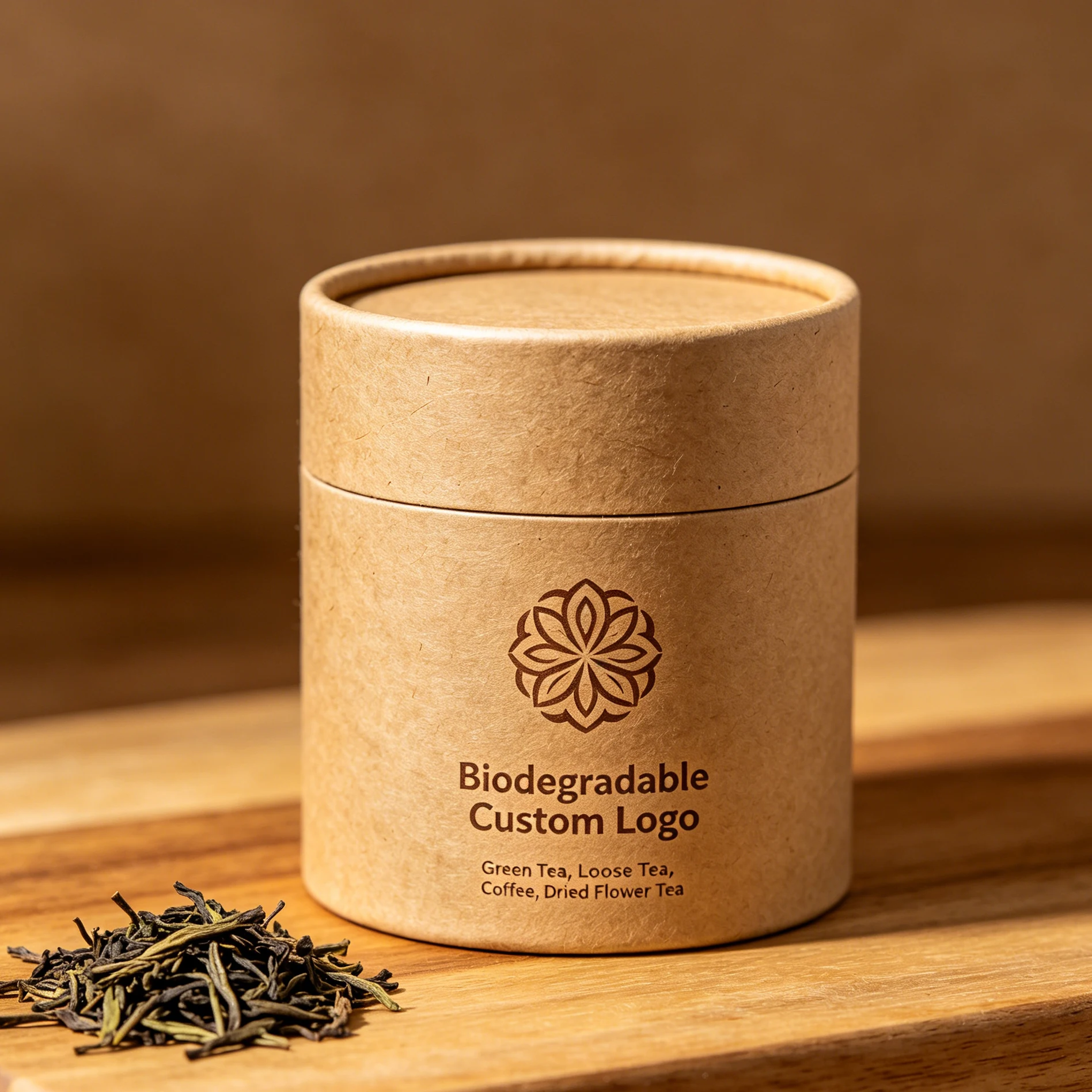 Biodegradable Customized Food Grade Round Cylinder Cardboard Paper Cans Round Paper Tube Canister for Coffee and Tea Packaging
