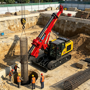 Plataforma de Perforación Rotatoria Hidráulica de Alto Rendimiento con Sistema de Guía de Verticalidad Automática para Trabajos de Cimentación de Pilares de Puentes - Product Image 3