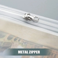 A5 A6 A7 Mini Classeur Poches avec Fermeture Éclair Loose Leaf zipper bag Transparent Card Protector Side Loading Waterproof Cash Enveloppes