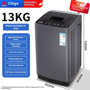 Lave-linge séchant intégré Chigo en acier inoxydable, entièrement automatique, grande capacité 10 kg, idéal pour logements locatifs - Product Image 6