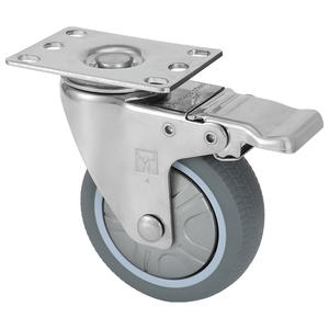 4 Zoll 5 Zoll 6 Zoll 8 Zoll Mittelschwere Graue Schwenkbare <span class=keywords><strong>TPR</strong></span> Geräuscharme Gummi-Lenkrollen Industrierollen mit Platte - Product Image 2