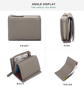 Portefeuilles et porte-cartes en cuir véritable, vente en gros ou sur mesure, nouveau grain de litchi, en cuir de vachette, anti-vol RFID, étuis à cartes B-4496 - Product Image 4