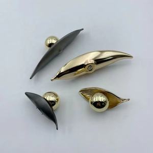 Kenop Dapur Gaya Mewah Modern Bentuk Bulat Stereo Lubang Tunggal Tembaga Abu-abu Perak Emas Kenop Furnitur - Product Image 4