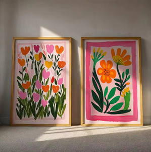 Poster su tela con paesaggi vivaci e classici, decorazioni per la casa, regali, stampe su tela con piante e fiori in stile bohémien. - Product Image 2