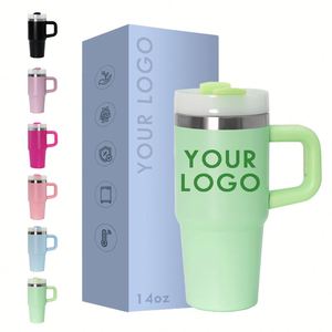 Wholesale 14oz <b>Insulated</b> Stainless Steel Kid Tumbler Handle Coffee <b>Mug</b> for Outdoor Use Sublimation Blank - Product Image 1