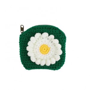 EFANBEANIE <b>Sweet</b> <b>Flower</b> Knit Milk Cotton Yarn 150g Coin Purse Girls' Fashionable Handmade Small Bag Handheld Card Accessory - Product Image 4