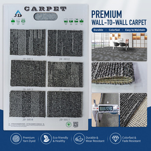 Modern Low Pile Polypropylene Wall-to-Wall <b>Carpet</b> Solid Color Rectangle Non-Slip Office Use - Product Image 5