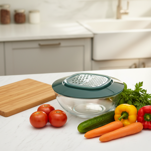 <span class=keywords><strong>Mandoline</strong></span> professionnelle multifonctionnelle manuelle, trancheuse, hachoir, râpe, coupe-légumes, en verre borosilicate, passe au lave-vaisselle - Product Image 1