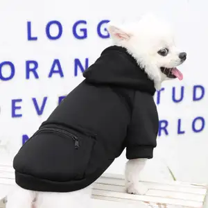 CustomWholesale Muti-Sizes Pet Zipper Pocket Hoodie Comfortable Dog Hoodies Coats Clothespet Clothes