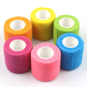 2 इंच 5 गज की दूरी पर स्वयं चिपकने वाला गैर बुना पट्टी रोल, नीले एथलेटिक टेप के लिए कलाई, टखने, हाथ - Product Image 6