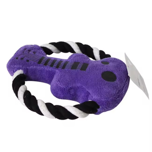 Juguete de Peluche con Forma de Guitarra para Perros, con Sonido, con Asa, Interactivo, 14x15cm, Marca Kinghon, Juguete de Peluche de Algodón y Cuerda para Masticar - Product Image 3