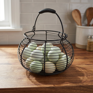 Cesta Redonda de Alambre para Recoger Huevos de Gallina, Diseño Moderno y Ecológico, Flexible, para Cocina, Modelo DS5712 - Product Image 3