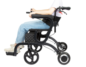 <span class=keywords><strong>Silla</strong></span> de <span class=keywords><strong>Ruedas</strong></span> Eléctrica <span class=keywords><strong>Plegable</strong></span> Portátil Ligera de Aluminio 5 en 1 con Función de Andador - Product Image 3