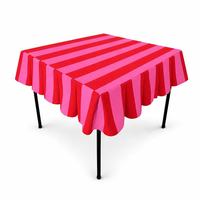 Housse de table de jeu en toile de coton personnalisée, nappe de mahjong carrée rayée rose et orange, tapis de mahjong lavable en gros