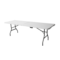 Table pliante d'extérieur portable personnalisée ZDZ-05, pas chère, 4/6/8 pieds, en plastique blanc, moderne