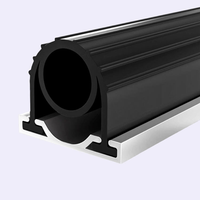 Joint d'étanchéité inférieur pour porte de garage, bande d'étanchéité EPDM de 16,5 pieds avec rail en aluminium