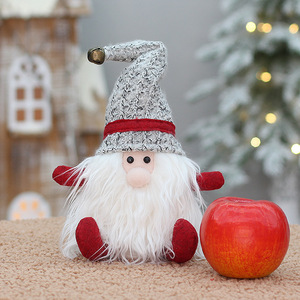 Poupées en tissu de Noël avec chapeau rouge et gris, décoration intérieure, poupées écologiques pour cadeau de fêtes - Product Image 2