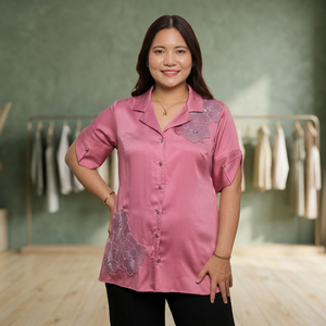 Camisa de Moda para Mujer con Manga hasta el Codo y Cuello Clásico para Oficina, Compra Directa del Proveedor, Exportación a Granel desde India - Product Image 2