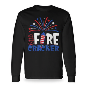 T-shirt à manches longues pour enfants Little Firecracker Patriotic, tenue du 4 juillet - Product Image 2