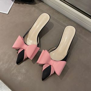 Mules à nœud papillon élégantes pour femme, sandales à talons chaton bas - Product Image 2