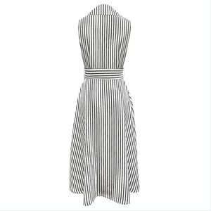 Vestibilità A righe senza maniche <span class=keywords><strong>camicia</strong></span> A linea lungo Blazer donna Maxi abito da donna - Product Image 3