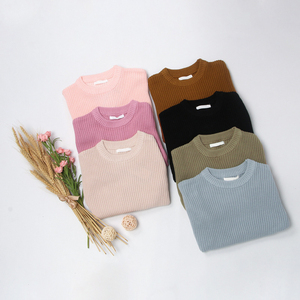 Maglione Pullover da bambino a maniche lunghe lavorato a maglia per bambini con nuovo collo rotondo in tinta unita 2023 personalizzato - Product Image 6