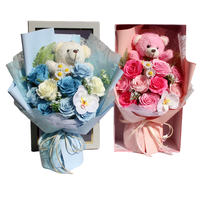 Realistisch geurende handgemaakte natuurlijke stijl duurzame plastic roos zeepbloemenboeket cadeau voor bruiloft, nieuwe baby, verjaardag, modieus