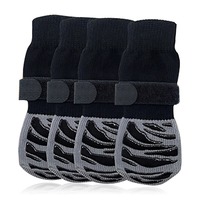 Chaussettes de protection pour pattes de chien, antidérapantes, en coton rayé, semelle antidérapante avec sangle Velcro, pour chiens âgés, confort sur sols en bois dur