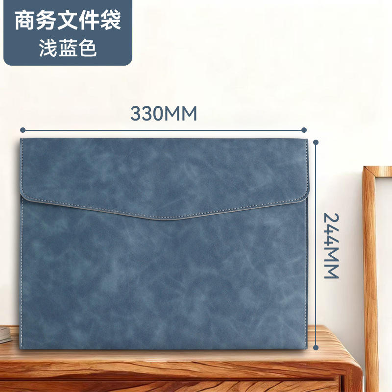 A4-กระเป๋าเอกสารสัมผัสผิว-สีน้ำเงินเดนิม