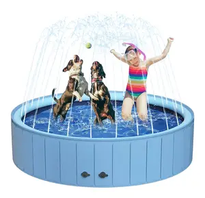 Honden Kinderen Buiten Water Spelen Zomer Plastic Zwemmen Opvouwbare Hondenzwembaden Sproeier