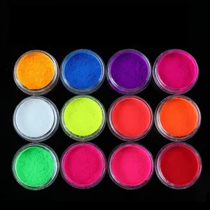 MyBeautyNails Atacado 12 Cor Set Doce Colorido Pó Unhas Pigmentos Poeira 3D Diy Nail Art Neon Pigmento Pó Prego