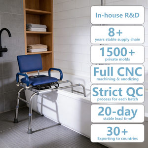 Sedia da Doccia Girevole Simplywalk in Lega di Alluminio, Portata 150KG, per Ospedale e Disabili, Certificazione MDR CE, <span class=keywords><strong>Accordi</strong></span> di Telaio - Product Image 1