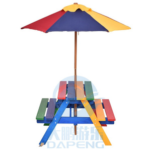 4 asientos accesorios de <span class=keywords><strong>piscina</strong></span> comercial playa de <span class=keywords><strong>madera</strong></span> plegable niños MESA DE Picnic y silla con conjunto de paraguas desmontable - Product Image 1