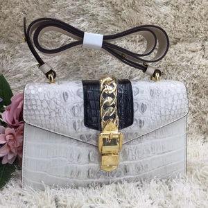 Sac à bandoulière pour femme en cuir de crocodile véritable de haute qualité, mode de luxe, imperméable, grande capacité, forme d'enveloppe, logo - Product Image 1