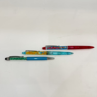 Stylo bille liquide vert à huile avec insert personnalisé en PVC, logo flottant personnalisé, souvenir promotionnel publicitaire