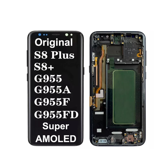 Original Super AMOLED Screen Replacement for Samsung S8 Plus G955 G955F G955FD OLED Display Frame Mobile Phone LCDs