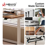 Bureau debout électrique à double moteur Henvo, pieds à 3 niveaux, ergonomique, assis-debout, mémoire de hauteur intelligente, pour bureau à domicile, personnalisable OEM, garantie 5 ans