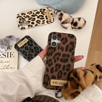 IVANHOE étui de téléphone en cuir imprimé léopard à la mode adapté pour iPhone 16 15 14 13 12 Pro Max Max Plus étui de téléphone moelleux
